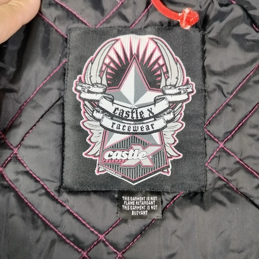 Castle X Jacket Girls XL Pink Black Geometric Insulated Ski Snow Winter Racewear